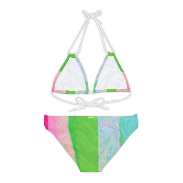 Pretty Neon Strappy Bikini Set (AOP)