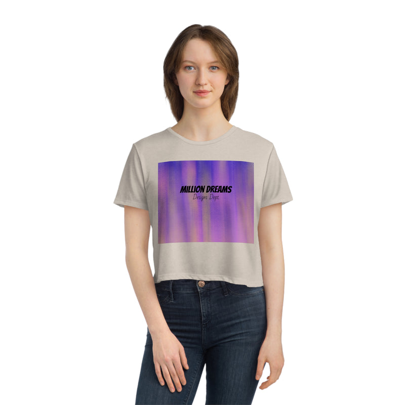 Sketch print Women's Flowy Cropped Tee