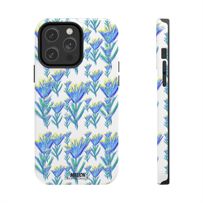 Blue Flower AOP Tough Phone Case