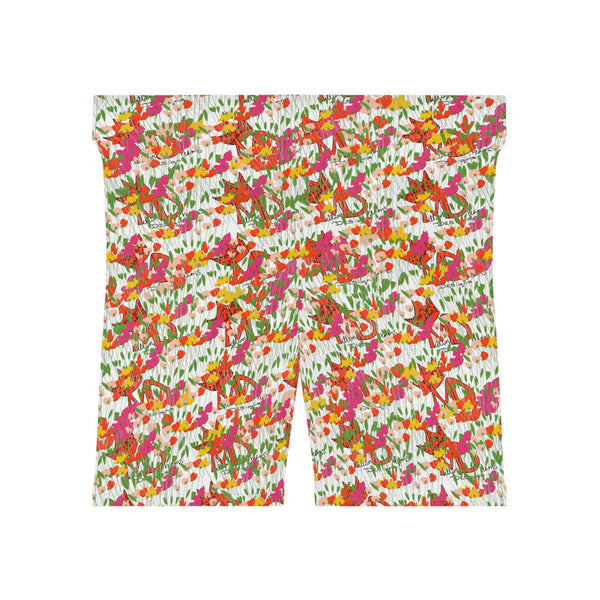 Freestyle Flowers & MDD Logo Women's Biker Shorts (AOP)