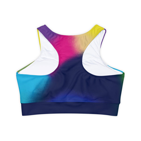 Spray Nozzle Print Fully Lined, Padded Sports Bra (AOP)