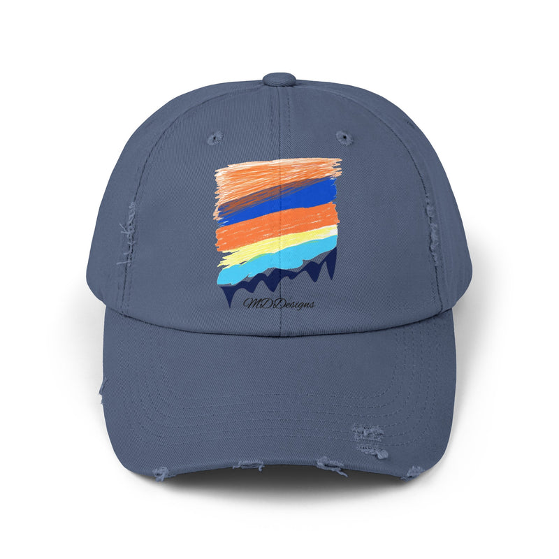 Color Sketch Lines Unisex Distressed Cap