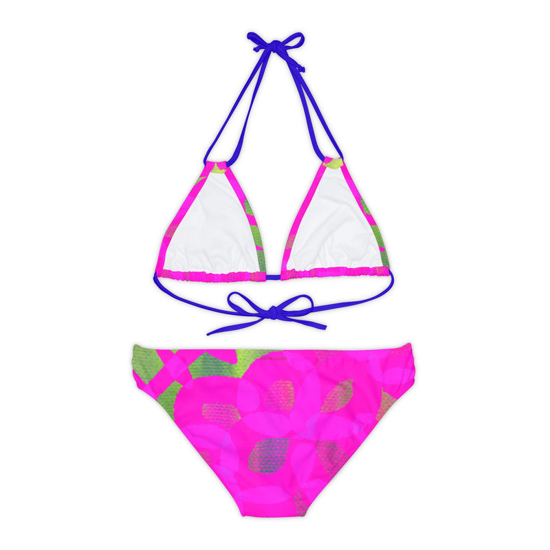 Sketch & Pink Design Strappy Bikini Set (AOP)