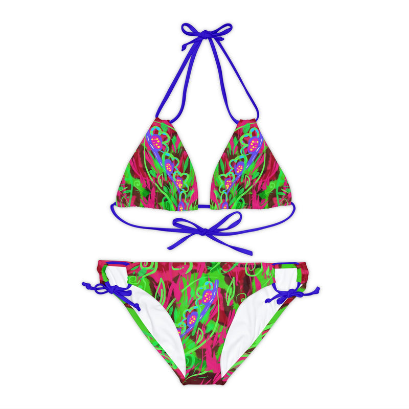 Leafs Neon & Tye Dye Strappy Bikini Set (AOP)