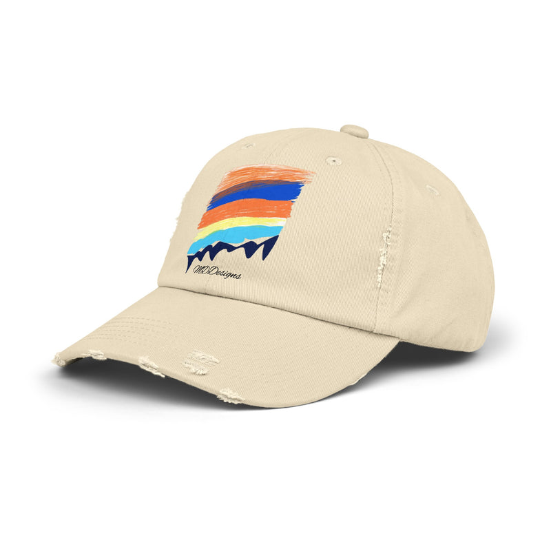 Color Sketch Lines Unisex Distressed Cap