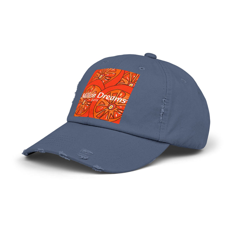 Tangie Orange Unisex Distressed Cap