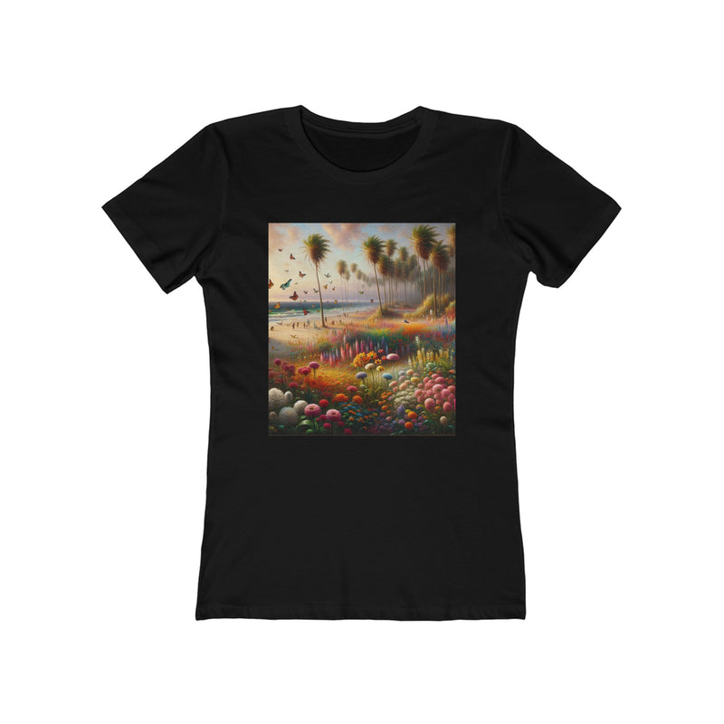 Flowers & Palm Trees Boyfriend Tee for Women