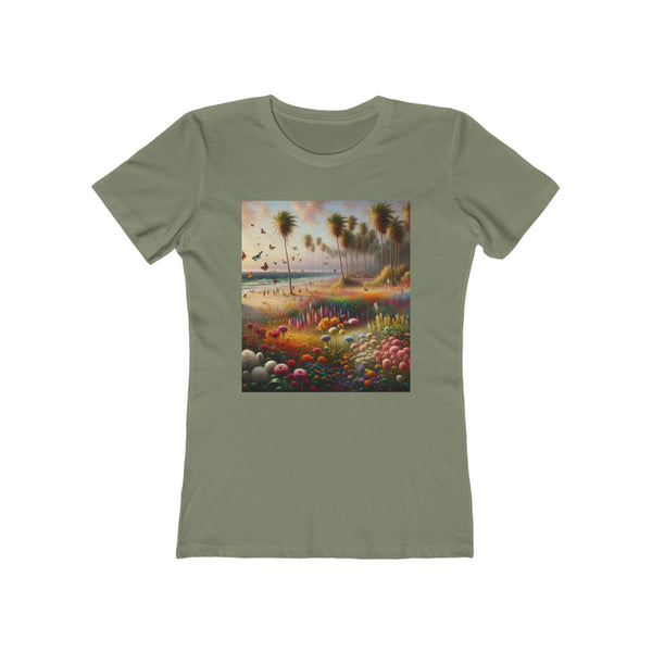 Flowers & Palm Trees Boyfriend Tee for Women