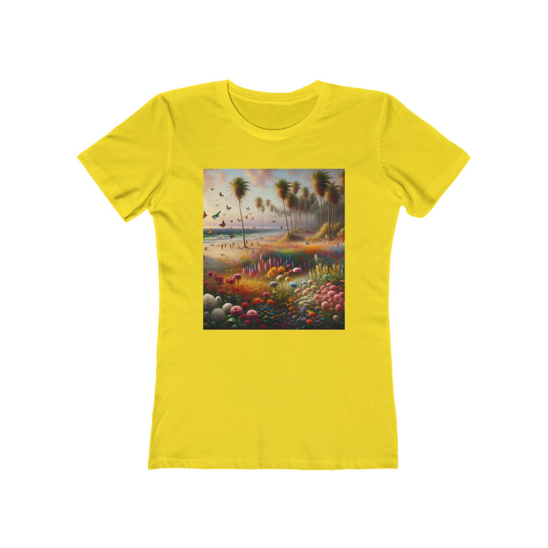 Flowers & Palm Trees Boyfriend Tee for Women