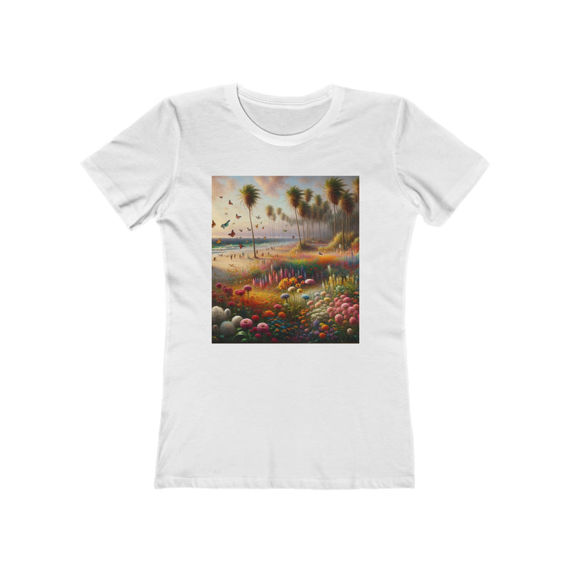 Flowers & Palm Trees Boyfriend Tee for Women