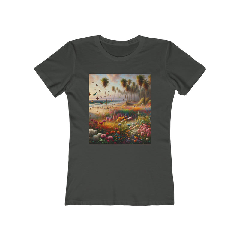 Flowers & Palm Trees Boyfriend Tee for Women