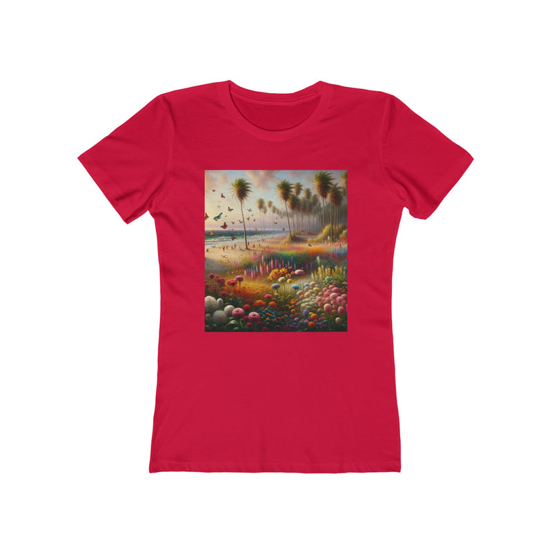 Flowers & Palm Trees Boyfriend Tee for Women