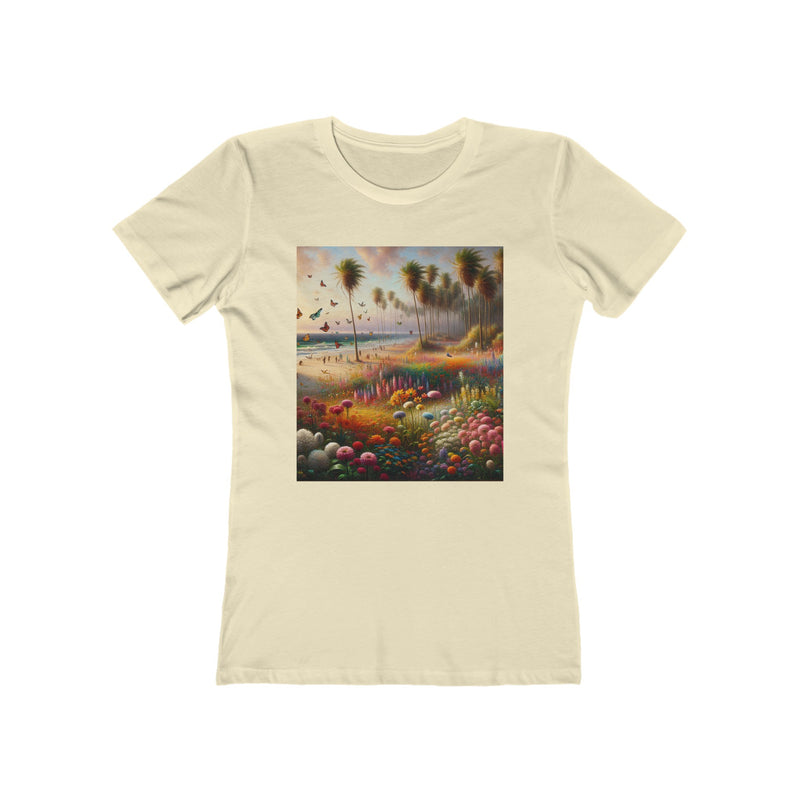 Flowers & Palm Trees Boyfriend Tee for Women