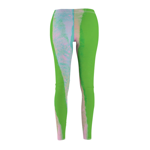 Pretty Neon Stripes Women's Cut & Sew Casual Leggings (AOP)