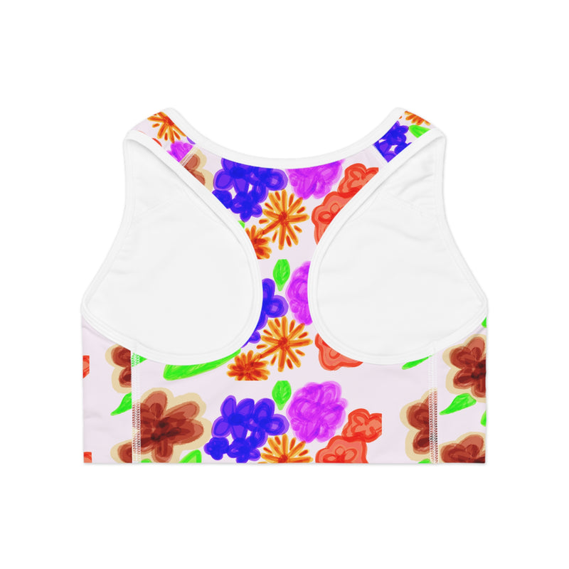 Floral Bold Pattern Sports Bra (AOP)