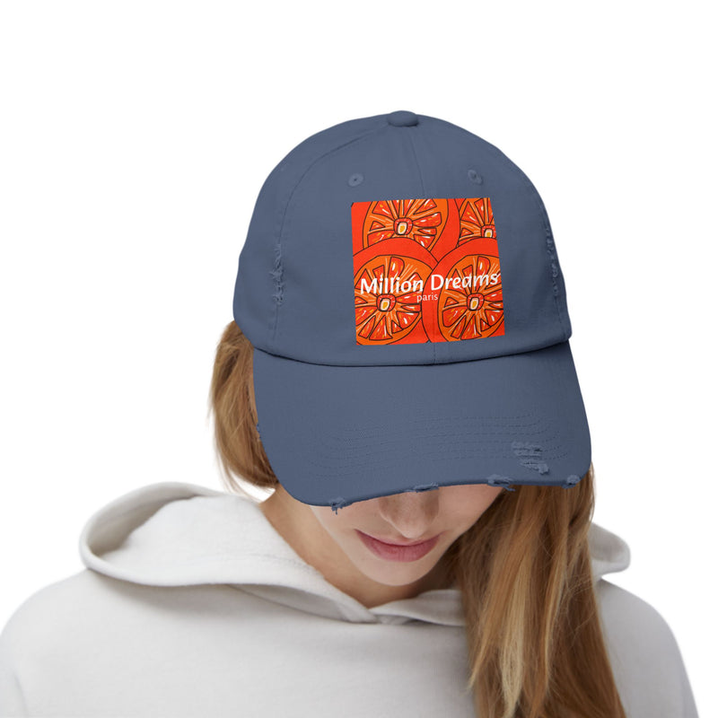 Tangie Orange Unisex Distressed Cap