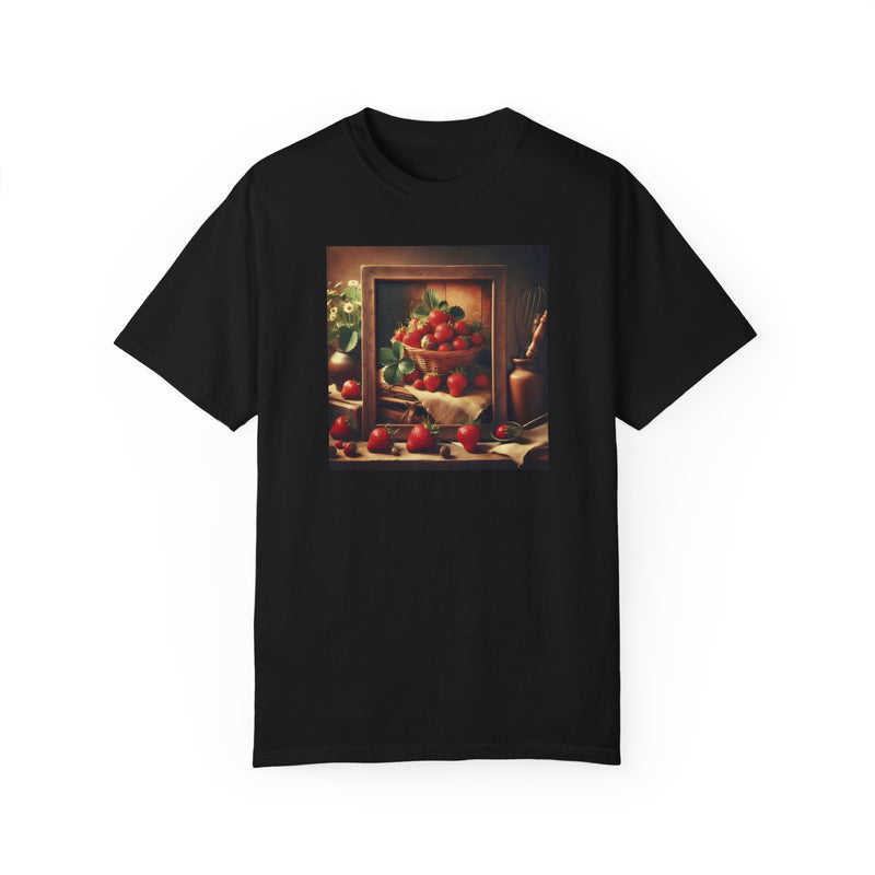 Strawberries Framed Unisex Garment-Dyed T-shirt