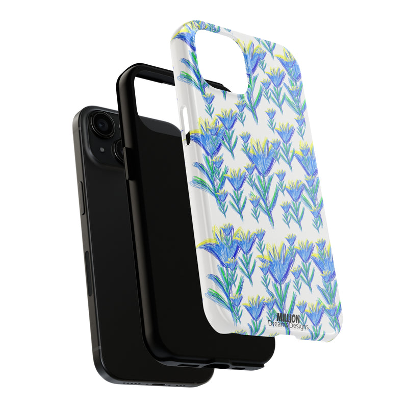 Blue Flower AOP Tough Phone Case