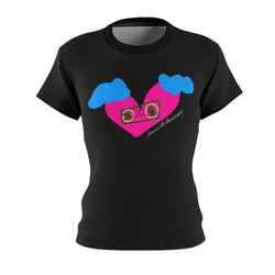 Success Is Inevitable Heart Graphic Women's Cut & Sew Tee (AOP)