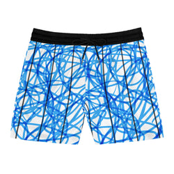 Swirl Grilled Men's Mid-Length Swim Shorts (AOP)