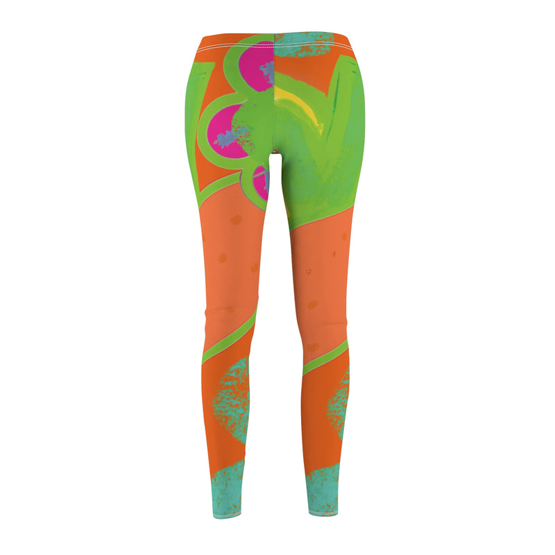 Neon Beach Vibes Women's Cut & Sew Casual Leggings (AOP)