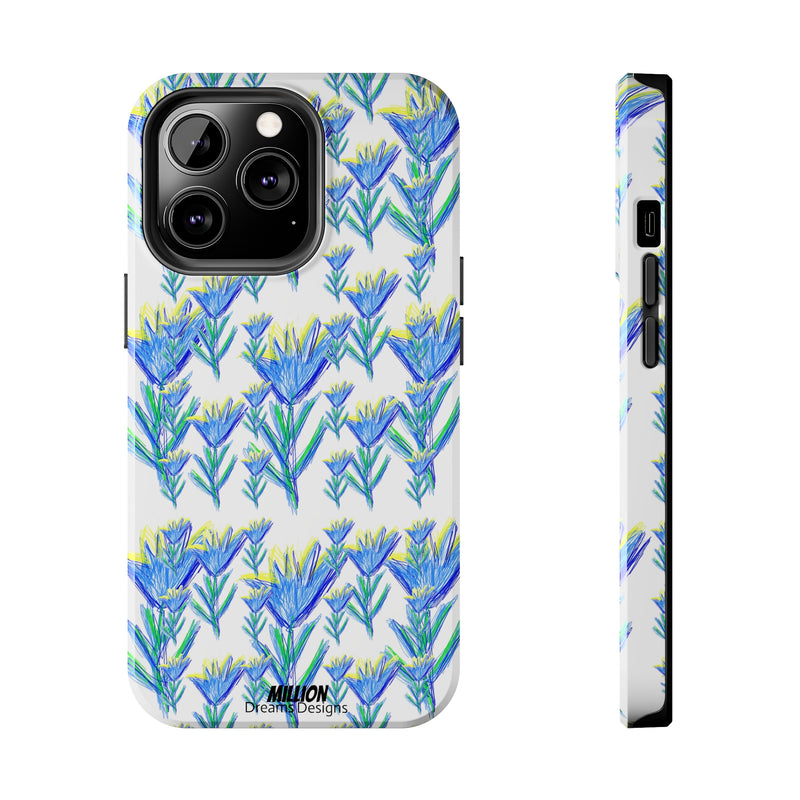 Blue Flower AOP Tough Phone Case